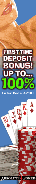 100% Bonus offered to New Players at Absolute Poker Room