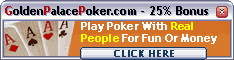25% Bonus to Play Poker at Golden Palace