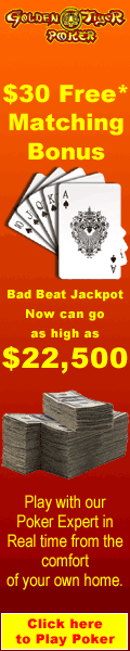 $30 Free matching bonus at Golden Tiger Poker Casino!